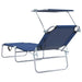 Ligstoel 2 st Polyester Blauw