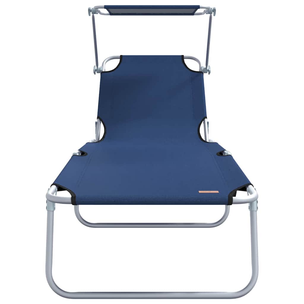 Ligstoel 2 st Polyester Blauw