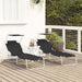 Ligstoel 2 st Polyester Zwart