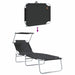 Ligstoel 2 st Polyester Zwart