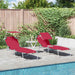 Ligstoel 2 st Polyester Rood