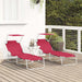 Ligstoel 2 st Polyester Rood