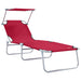Ligstoel 2 st Polyester Rood