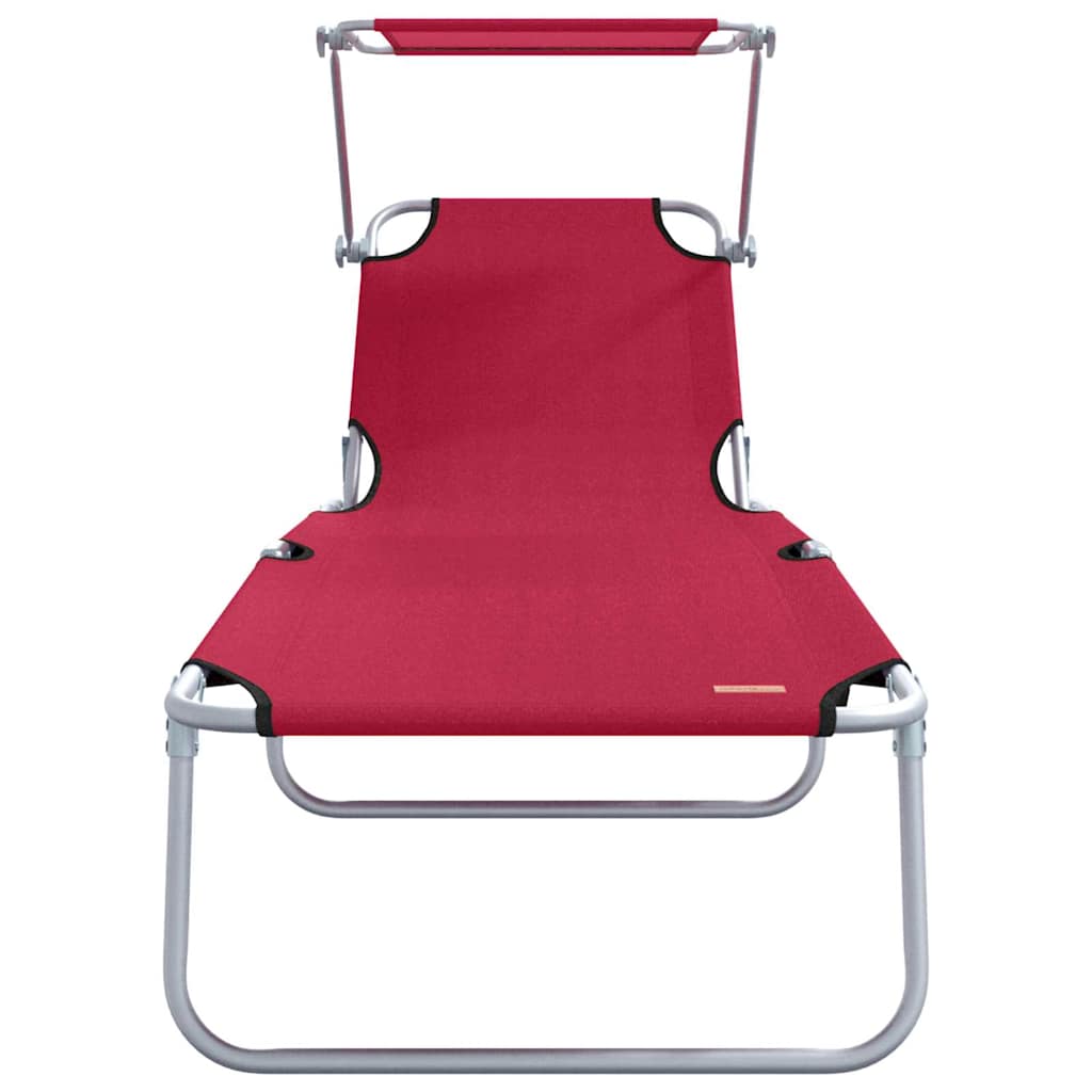Ligstoel 2 st Polyester Rood