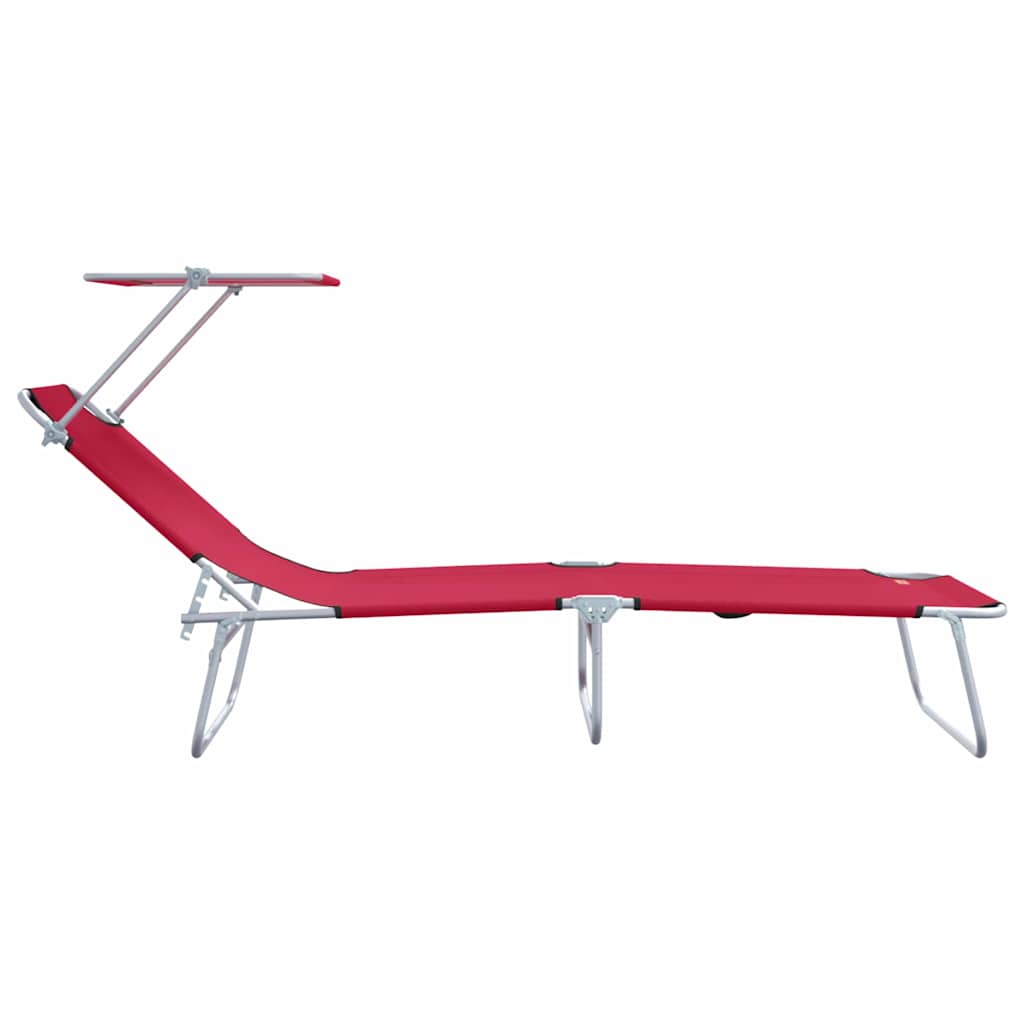 Ligstoel 2 st Polyester Rood