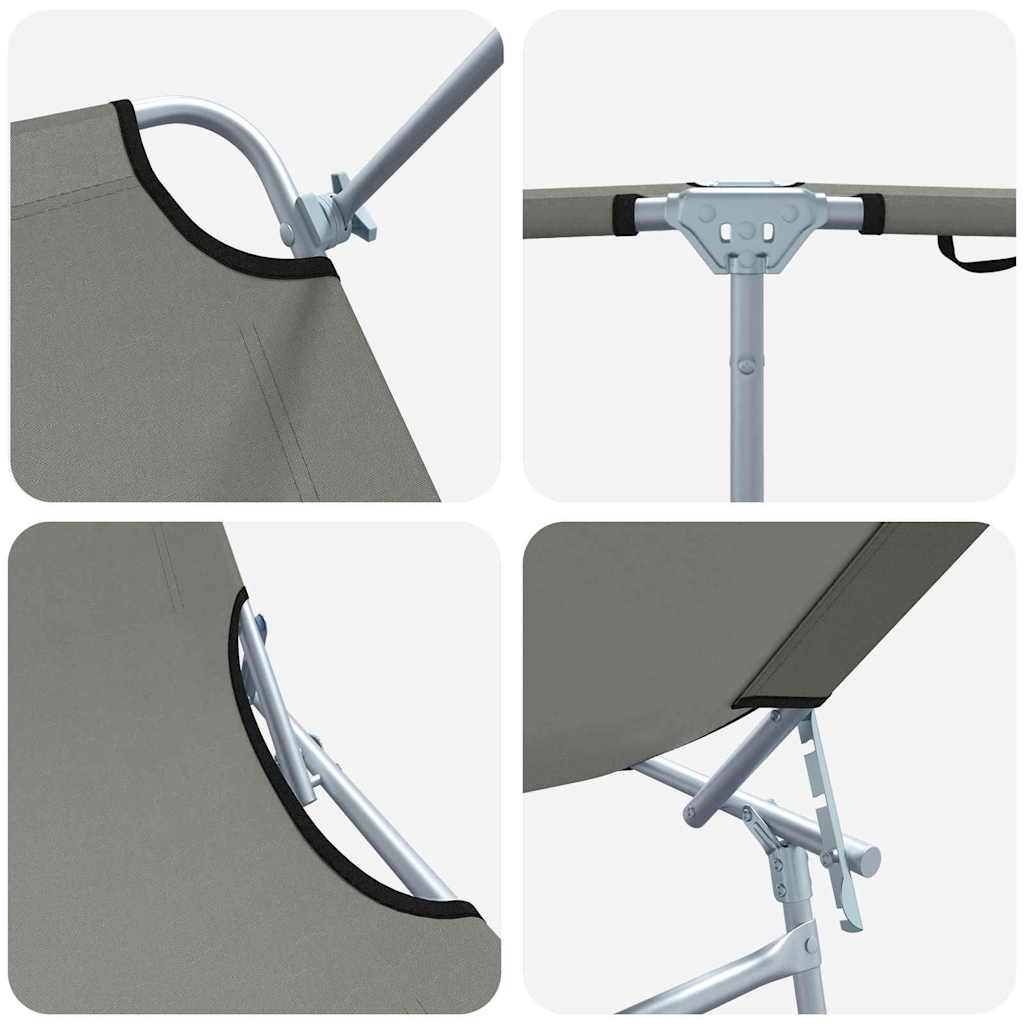 Ligstoel 2 st Polyester Grijs