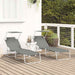 Ligstoel 2 st Polyester Grijs