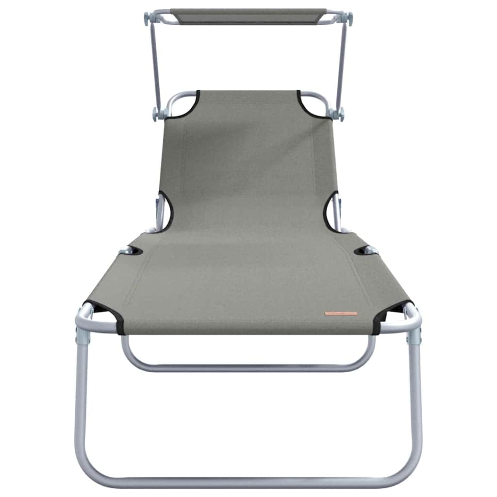 Ligstoel 2 st Polyester Grijs