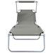 Ligstoel 2 st Polyester Grijs