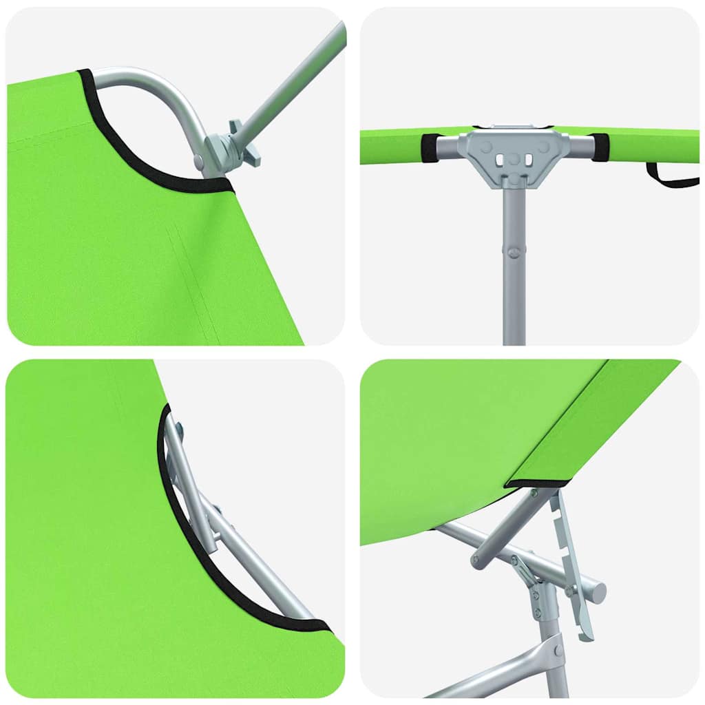 Ligstoel 2 st Polyester Groen