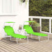 Ligstoel 2 st Polyester Groen