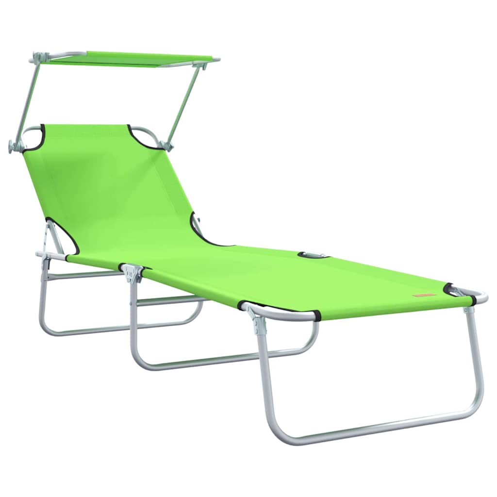 Ligstoel 2 st Polyester Groen