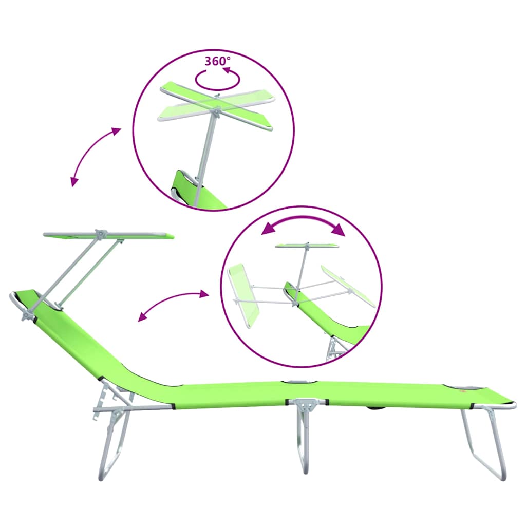 Ligstoel 2 st Polyester Groen