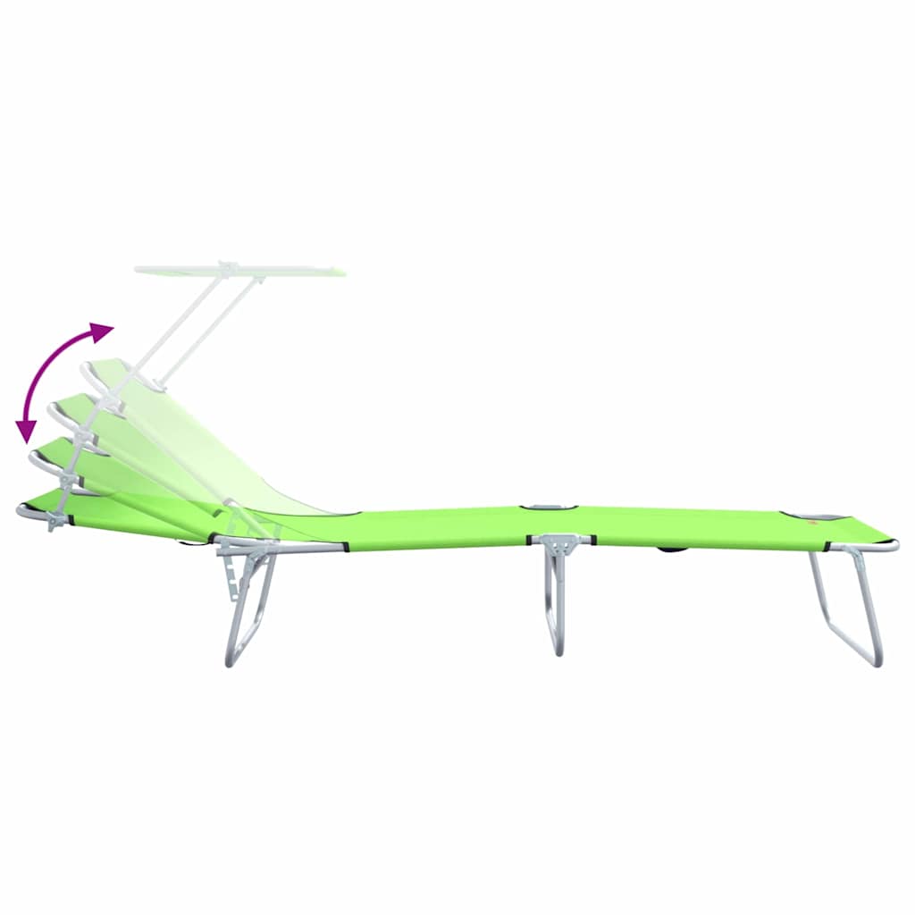 Ligstoel 2 st Polyester Groen