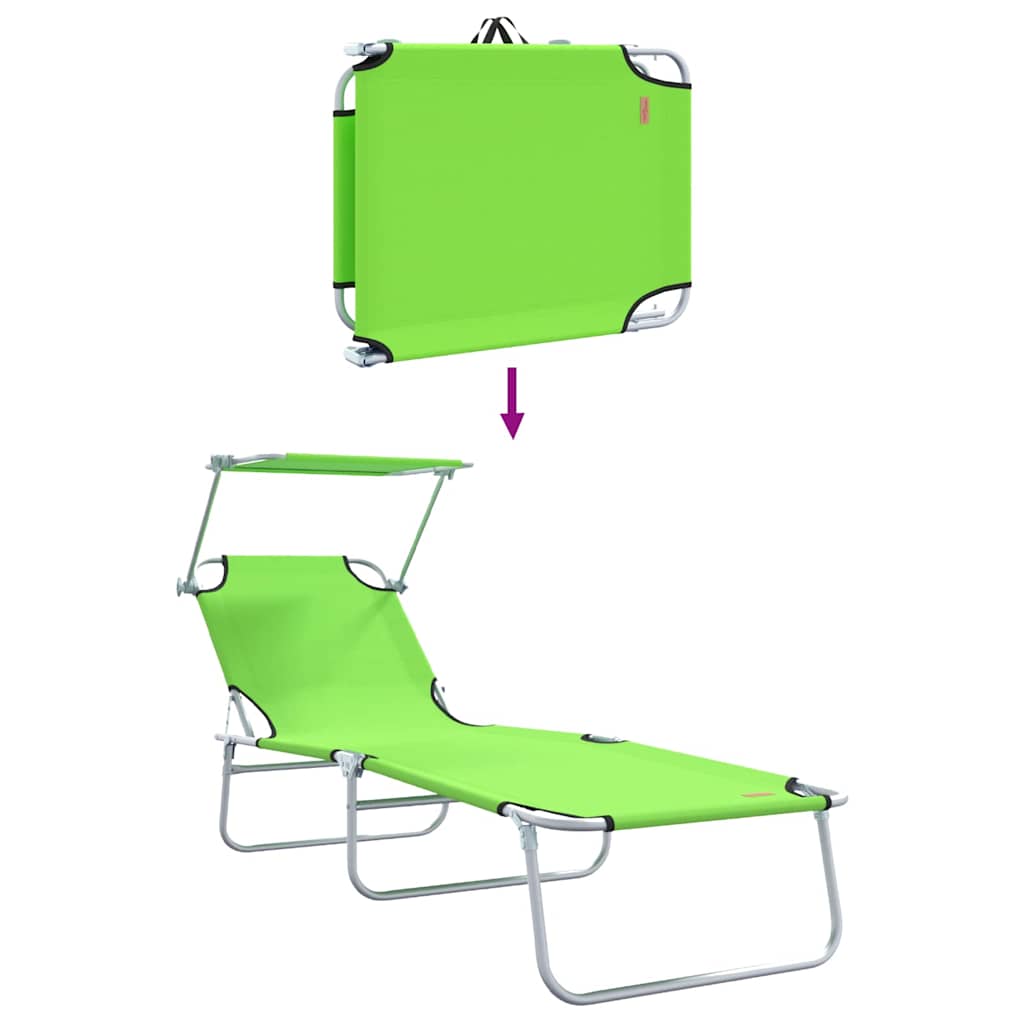 Ligstoel 2 st Polyester Groen