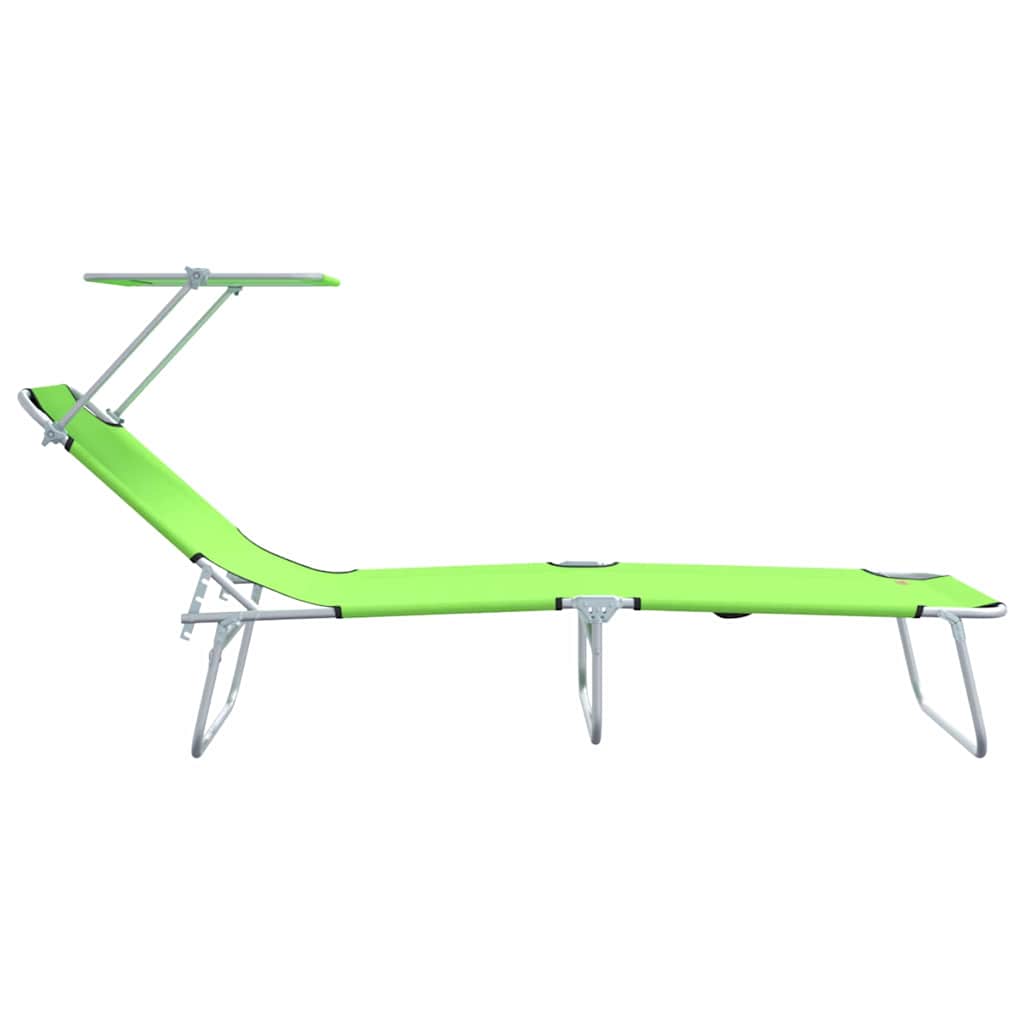 Ligstoel 2 st Polyester Groen