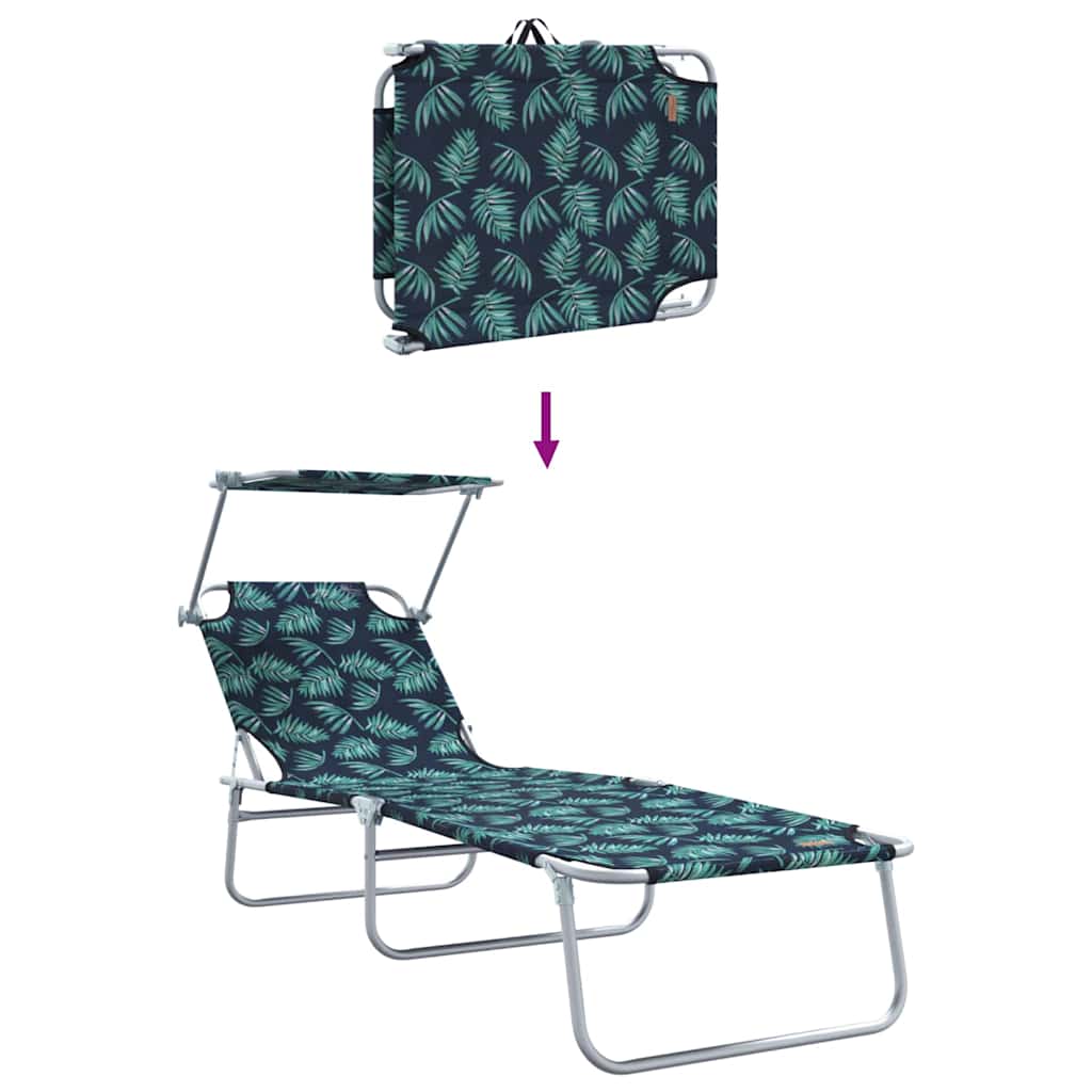 Ligstoel 2 st Polyester Groen