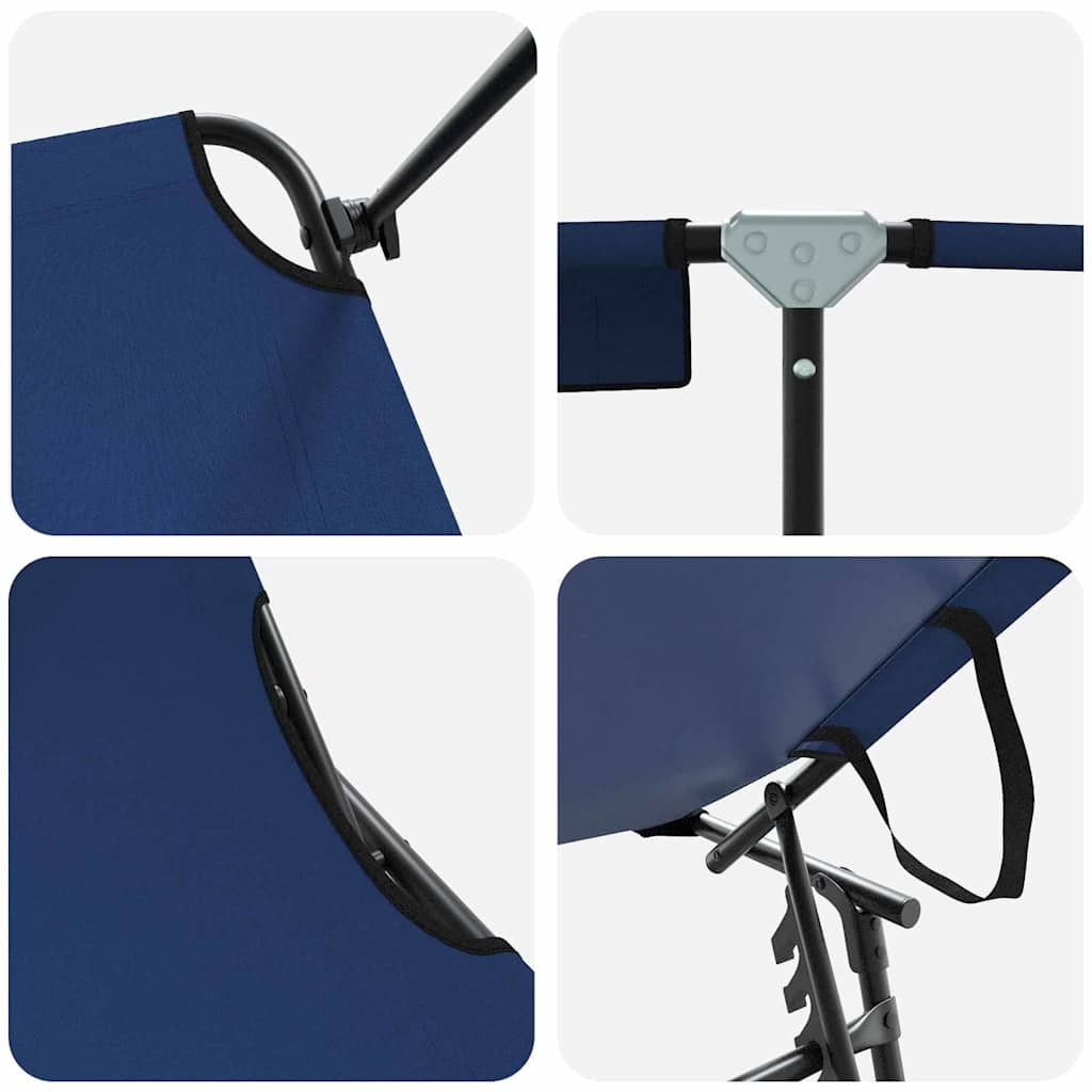 Opvouwbare zonnebed Blauw 190 x 57 x 81 cm oxford