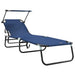 Opvouwbare zonnebed Blauw 190 x 57 x 81 cm oxford