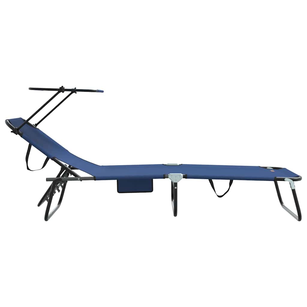 Opvouwbare zonnebed Blauw 190 x 57 x 81 cm oxford