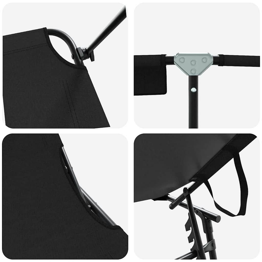 Opvouwbare zonnebed Zwart 190 x 57 x 81 cm oxford