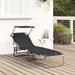 Opvouwbare zonnebed Zwart 190 x 57 x 81 cm oxford