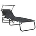 Opvouwbare zonnebed Zwart 190 x 57 x 81 cm oxford
