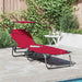 Opvouwbare zonnebed Rood 190 x 57 x 81 cm oxford