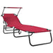 Opvouwbare zonnebed Rood 190 x 57 x 81 cm oxford
