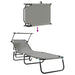 Opvouwbare zonnebed Grijs 190 x 57 x 81 cm oxford