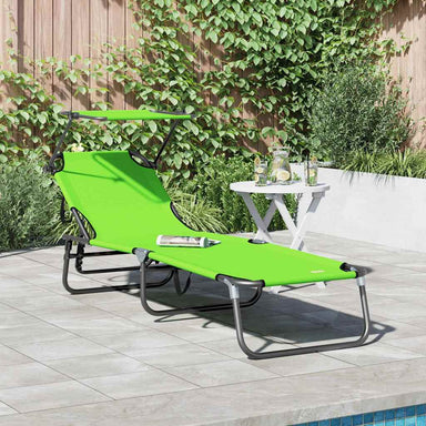 Opvouwbare zonnebed Groen 190 x 57 x 81 cm oxford