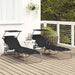 Opvouwbare zonnebed 2 st oxford Zwart