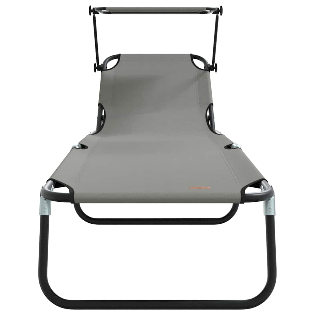 Opvouwbare zonnebed 2 st oxford Grijs