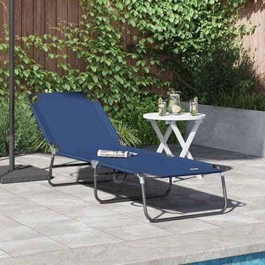 Opvouwbare zonnebed Blauw 188 x 57 x 86,5 cm Polyester