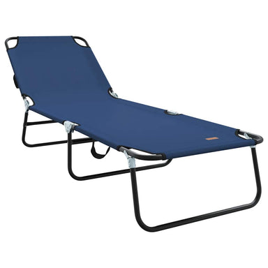 Opvouwbare zonnebed Blauw 188 x 57 x 86,5 cm Polyester