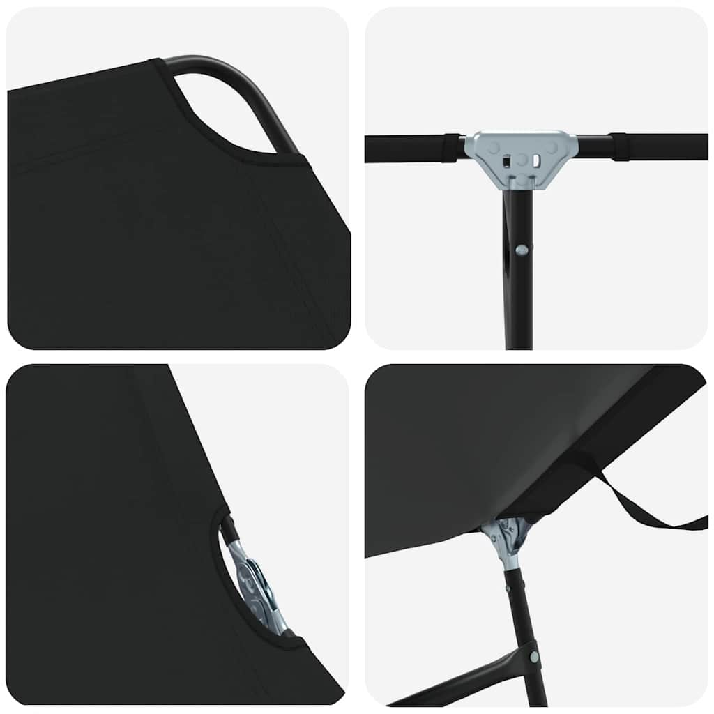 Opvouwbare zonnebed Zwart 188 x 57 x 86,5 cm Polyester