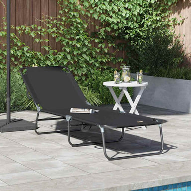 Opvouwbare zonnebed Zwart 188 x 57 x 86,5 cm Polyester