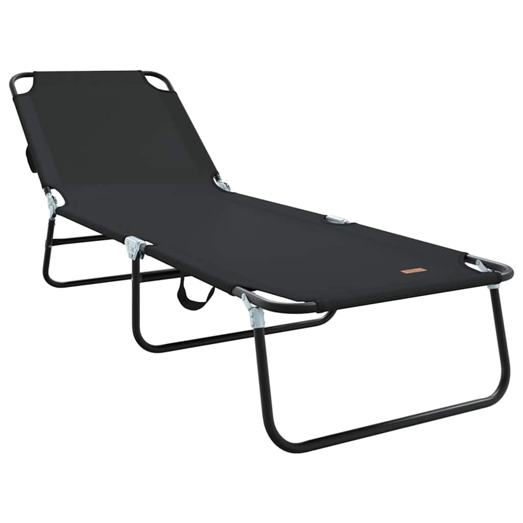 Opvouwbare zonnebed Zwart 188 x 57 x 86,5 cm Polyester