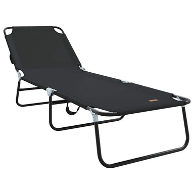 Opvouwbare zonnebed Zwart 188 x 57 x 86,5 cm Polyester