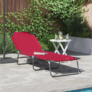 Opvouwbare zonnebed Rood 188 x 57 x 86,5 cm Polyester