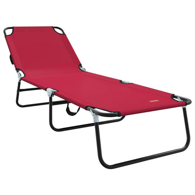 Opvouwbare zonnebed Rood 188 x 57 x 86,5 cm Polyester