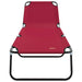 Opvouwbare zonnebed Rood 188 x 57 x 86,5 cm Polyester