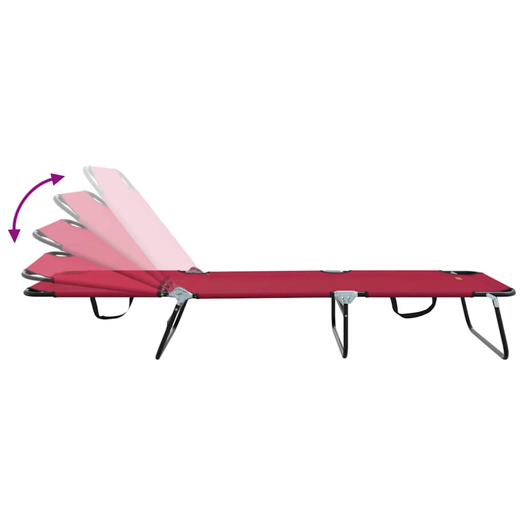 Opvouwbare zonnebed Rood 188 x 57 x 86,5 cm Polyester