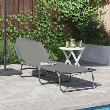 Opvouwbare zonnebed Grijs 188 x 57 x 86,5 cm Polyester
