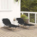 Opvouwbare zonnebed 2 st Polyester Zwart