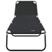 Opvouwbare zonnebed 2 st Polyester Zwart