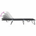 Opvouwbare zonnebed 2 st Polyester Zwart