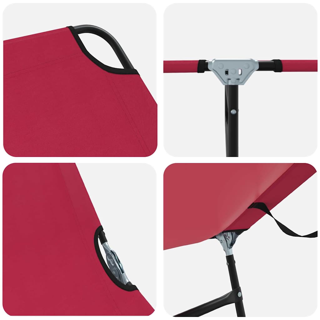 Opvouwbare zonnebed 2 st Polyester Rood