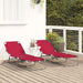 Opvouwbare zonnebed 2 st Polyester Rood