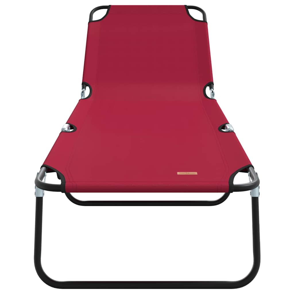 Opvouwbare zonnebed 2 st Polyester Rood
